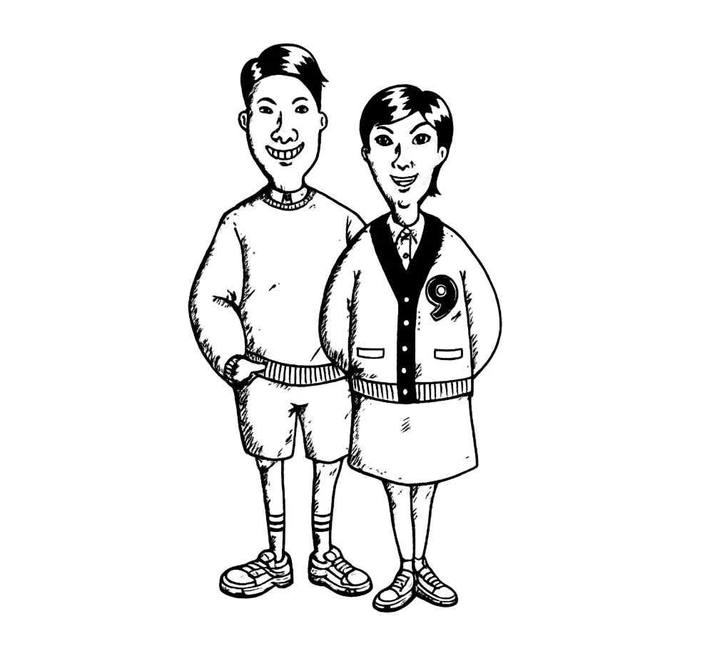 講師章の二人のイラスト
