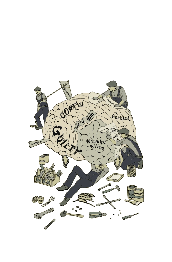 脳を整備する人々のイラスト